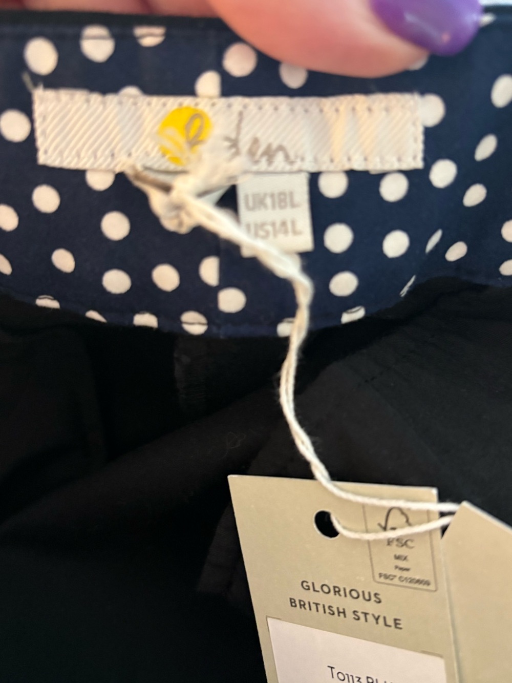 NWT Boden Richmond Pants Black Long Size 14L Tailored Stretch Work Trousers - Picture 4 of 5